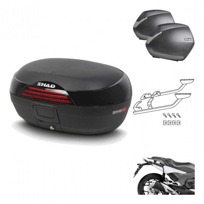 Lateral cases + back trunk + big top fitting + 3p hardware  SH46 SH 46 NEW MODEL