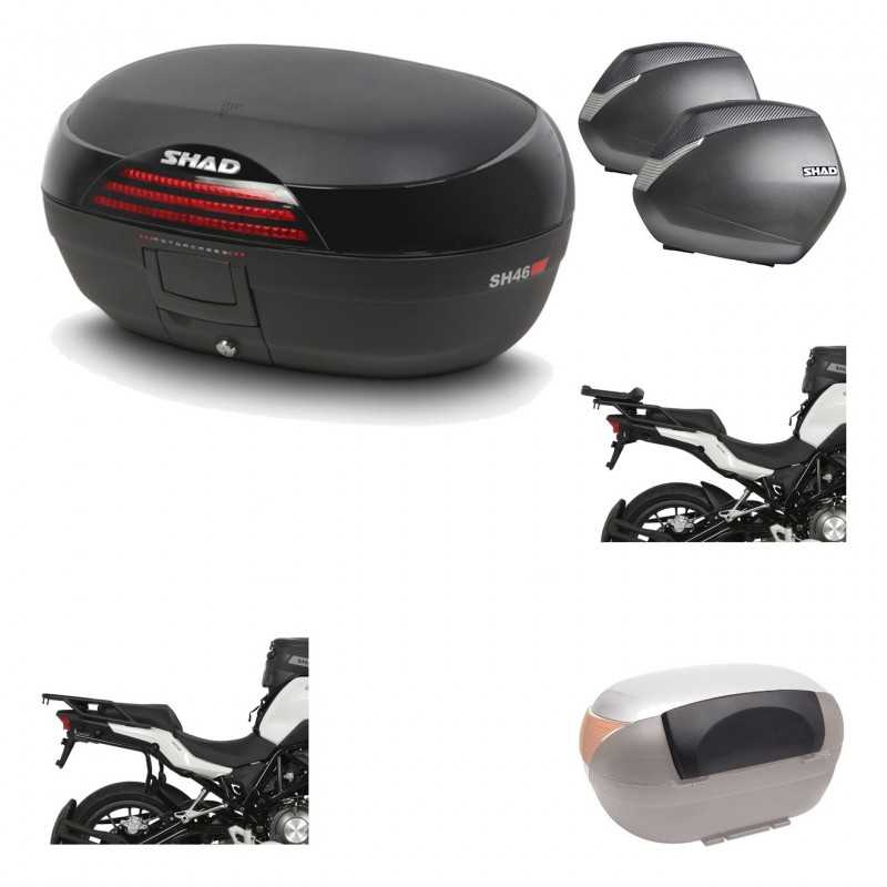 Lateral cases + back trunk + big top fitting + passenger support + 3p hardware  