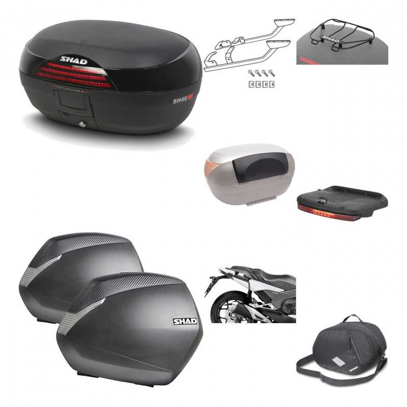 Lateral cases + back trunk + big top fitting + accessories + 3p hardware  SH46 S