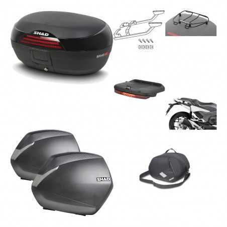 SHAD Maletas laterales + baul trasero herraje montaje accesorios 3p SH46 SH 46 NEW MODEL SH36 36 KIT-195391