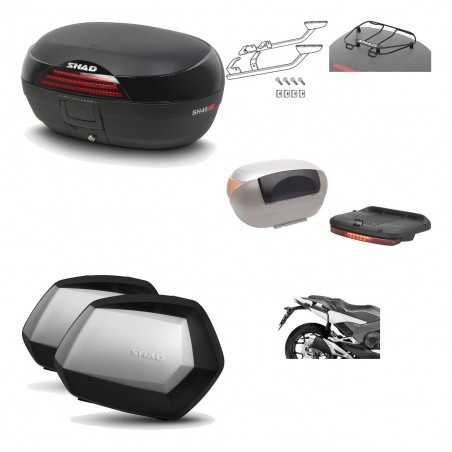 SHAD Maletas laterales + baul trasero herraje montaje accesorios 3p SH46 SH 46 NEW MODEL SC SH35 PREMIUM KIT-195444