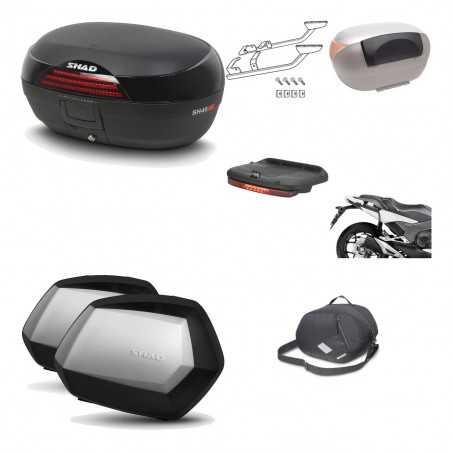 SHAD Maletas laterales + baul trasero herraje montaje accesorios 3p SH46 SH 46 NEW MODEL SC SH35 PREMIUM KIT-195347