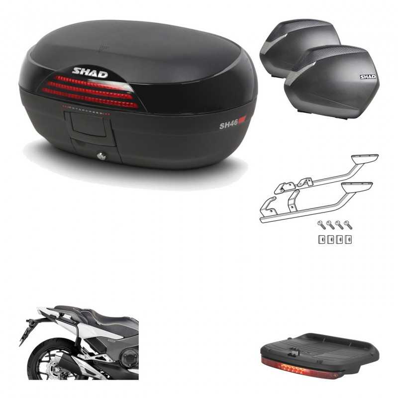 Lateral cases + back trunk + big top fitting + brake light + 3p hardware  SH46 S