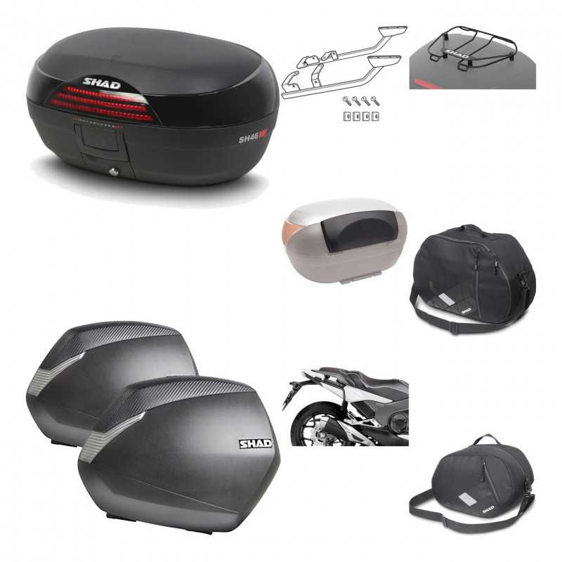 Lateral cases + back trunk + big top fitting + accessories + 3p hardware  SH46 S