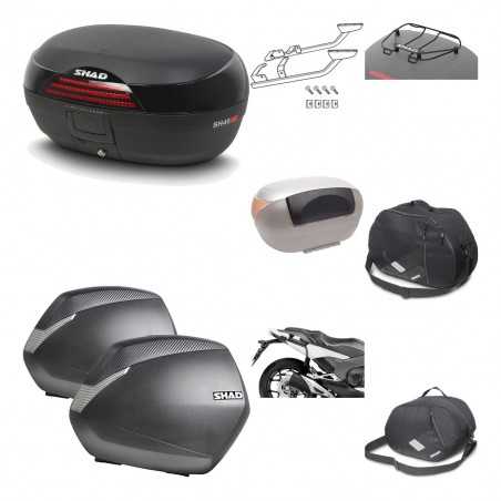 SHAD Maletas laterales + baul trasero herraje montaje accesorios 3p SH46 SH 46 NEW MODEL SH36 36 KIT-195451