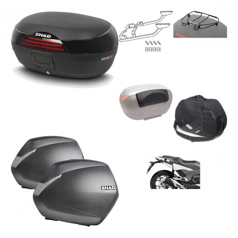 SHAD Maletas laterales + baul trasero herraje montaje accesorios 3p SH46 SH 46 NEW MODEL SH36 36 KIT-195452