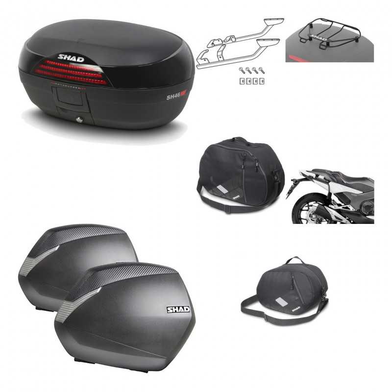 SHAD Maletas laterales + baul trasero herraje montaje accesorios 3p SH46 SH 46 NEW MODEL SH36 36 KIT-195403