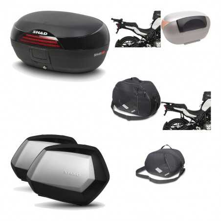SHAD Maletas laterales + baul trasero herraje montaje accesorios 3p SH46 SH 46 NEW MODEL SC SH35 PREMIUM KIT-195605