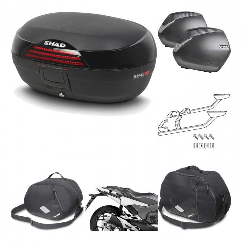 SHAD Maletas laterales + baul trasero herraje montaje accesorios 3p SH46 SH 46 NEW MODEL SH36 36 KIT-195307