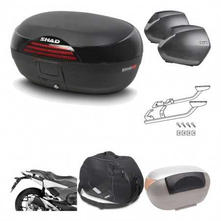 SHAD Maletas laterales + baul trasero herraje montaje accesorios 3p SH46 SH 46 NEW MODEL SH36 36 KIT-195356