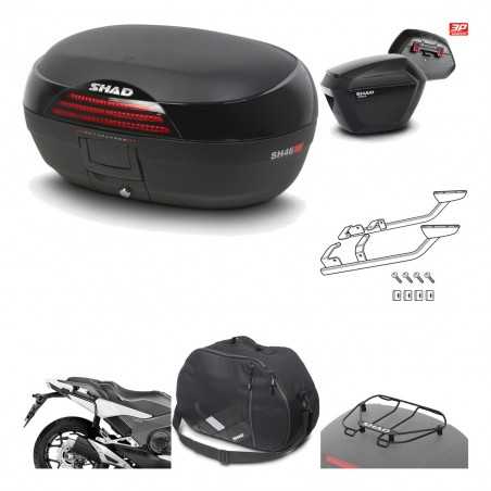 SHAD Maletas laterales + baul trasero herraje montaje accesorios 3p SH46 SH 46 NEW MODEL SH23 KIT-195405