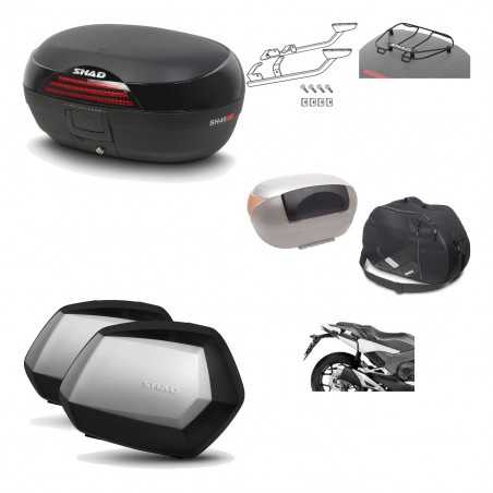 SHAD Maletas laterales + baul trasero herraje montaje accesorios 3p SH46 SH 46 NEW MODEL SC SH35 PREMIUM KIT-195456