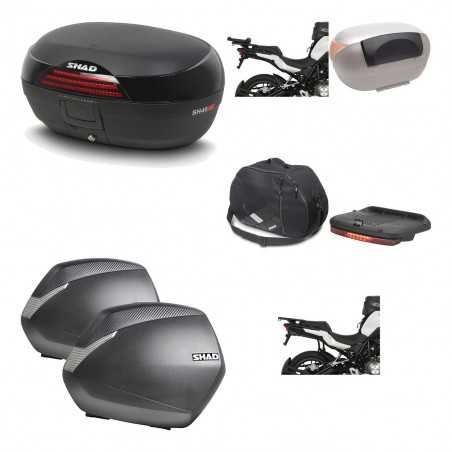 SHAD Maletas laterales + baul trasero herraje montaje accesorios 3p SH46 SH 46 NEW MODEL SH36 36 KIT-195608