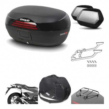 SHAD Maletas laterales + baul trasero herraje montaje accesorios 3p SH46 SH 46 NEW MODEL SC SH35 PREMIUM KIT-195408