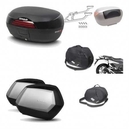 SHAD Maletas laterales + baul trasero herraje montaje accesorios 3p SH46 SH 46 NEW MODEL SC SH35 PREMIUM KIT-195359