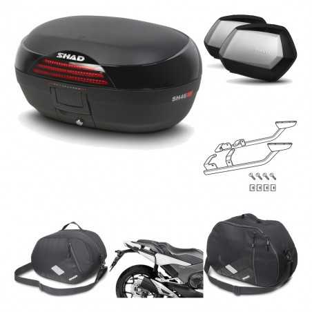 SHAD Maletas laterales + baul trasero herraje montaje accesorios 3p SH46 SH 46 NEW MODEL SC SH35 PREMIUM KIT-195311