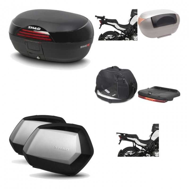 SHAD Maletas laterales + baul trasero herraje montaje accesorios 3p SH46 SH 46 NEW MODEL SC SH35 PREMIUM KIT-195612