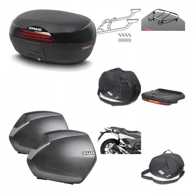 SHAD Maletas laterales + baul trasero herraje montaje accesorios 3p SH46 SH 46 NEW MODEL SH36 36 KIT-195415