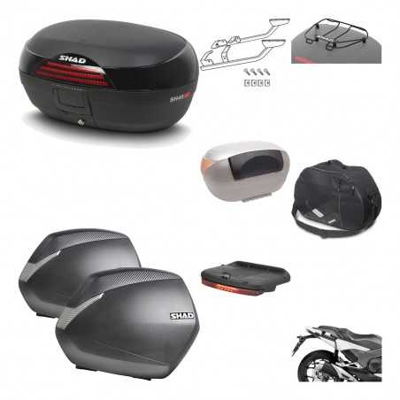 SHAD Maletas laterales + baul trasero herraje montaje accesorios 3p SH46 SH 46 NEW MODEL SH36 36 KIT-195464