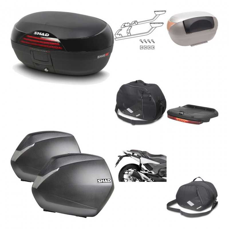 SHAD Maletas laterales + baul trasero herraje montaje accesorios 3p SH46 SH 46 NEW MODEL SH36 36 KIT-195367