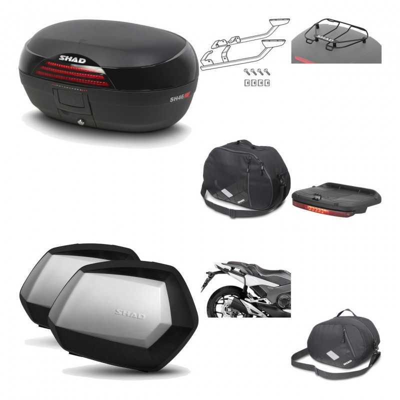 SHAD Maletas laterales + baul trasero herraje montaje accesorios 3p SH46 SH 46 NEW MODEL SC SH35 PREMIUM KIT-195419