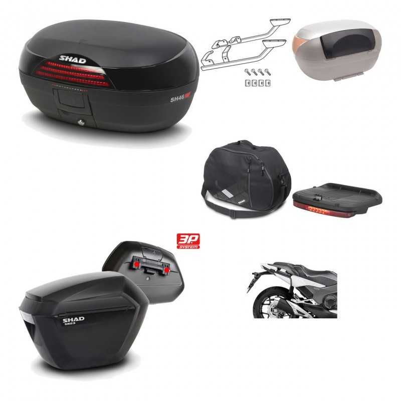 SHAD Maletas laterales + baul trasero herraje montaje accesorios 3p SH46 SH 46 NEW MODEL SH23 KIT-195369