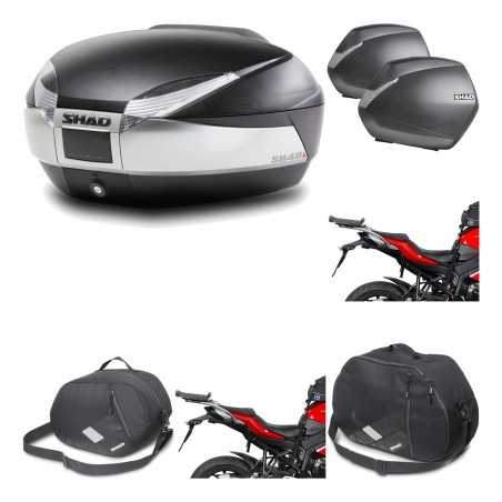 SHAD Maletas laterales + baul trasero herraje montaje accesorios 3p SH48 TITANIUM PREMIUM SH36 SH 36 KIT-195721