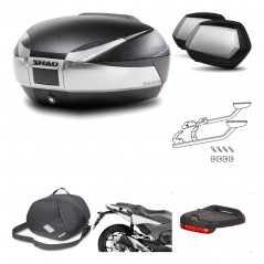 SHAD Maletas laterales + baul trasero herraje montaje accesorios 3p SH48 TITANIUM PREMIUM SC SH35 KIT-195971