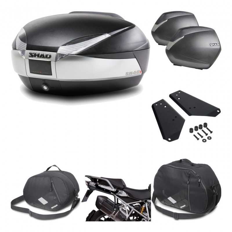 SHAD Maletas laterales + baul trasero herraje montaje accesorios 3p SH48 TITANIUM PREMIUM SH36 SH 36 KIT-195673