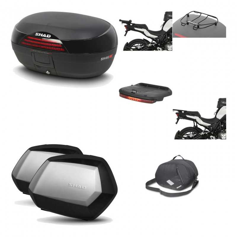 SHAD Maletas laterales + baul trasero herraje montaje accesorios 3p SH46 SH 46 NEW MODEL SC SH35 PREMIUM KIT-195623