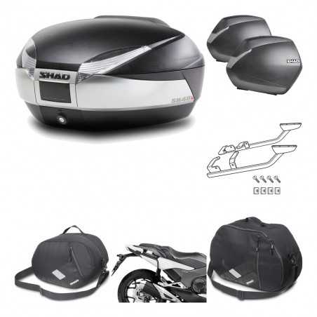 SHAD Maletas laterales + baul trasero herraje montaje accesorios 3p SH48 TITANIUM PREMIUM SH36 SH 36 KIT-195979