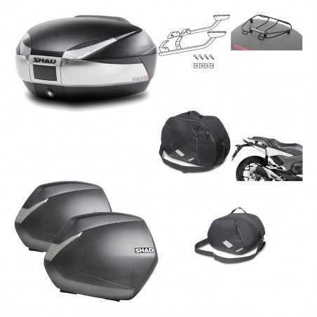 SHAD Maletas laterales + baul trasero herraje montaje accesorios 3p SH48 TITANIUM PREMIUM SH36 SH 36 KIT-196027