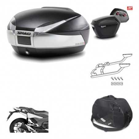 SHAD Maletas laterales + baul trasero herraje montaje bolsa interna 3p SH48 TITANIUM PREMIUM SH23 KIT-195981