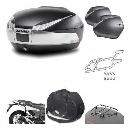 SHAD Maletas laterales + baul trasero herraje montaje accesorios 3p SH48 TITANIUM PREMIUM SH36 SH 36 KIT-196028
