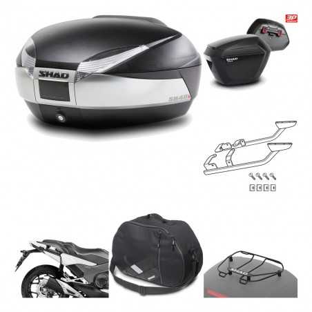 SHAD Maletas laterales + baul trasero herraje montaje accesorios 3p SH48 TITANIUM PREMIUM SH23 KIT-196029