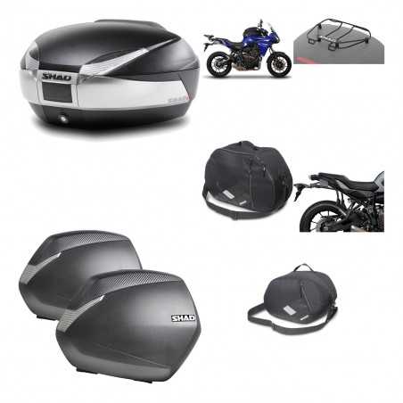 SHAD Maletas laterales + baul trasero herraje montaje accesorios 3p SH48 TITANIUM PREMIUM SH36 SH 36 KIT-196081