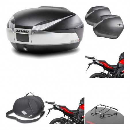 SHAD Maletas laterales + baul trasero herraje montaje accesorios 3p SH48 TITANIUM PREMIUM SH36 SH 36 KIT-195733