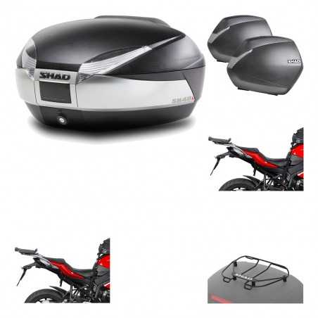 SHAD Maletas laterales + baul trasero herraje montaje parrilla portabultos superior 3p SH48 TITANIUM PREMIUM SH36 SH 36 KIT-1957