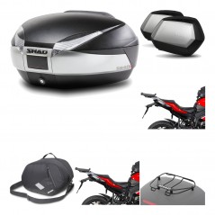 SHAD Maletas laterales + baul trasero herraje montaje accesorios 3p SH48 TITANIUM PREMIUM SC SH35 KIT-195737