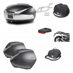 SHAD Maletas laterales + baul trasero herraje montaje accesorios 3p SH48 TITANIUM PREMIUM SH36 SH 36 KIT-195991