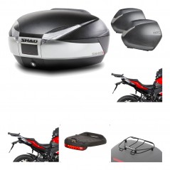 SHAD Maletas laterales + baul trasero herraje montaje accesorios 3p SH48 TITANIUM PREMIUM SH36 SH 36 KIT-195740