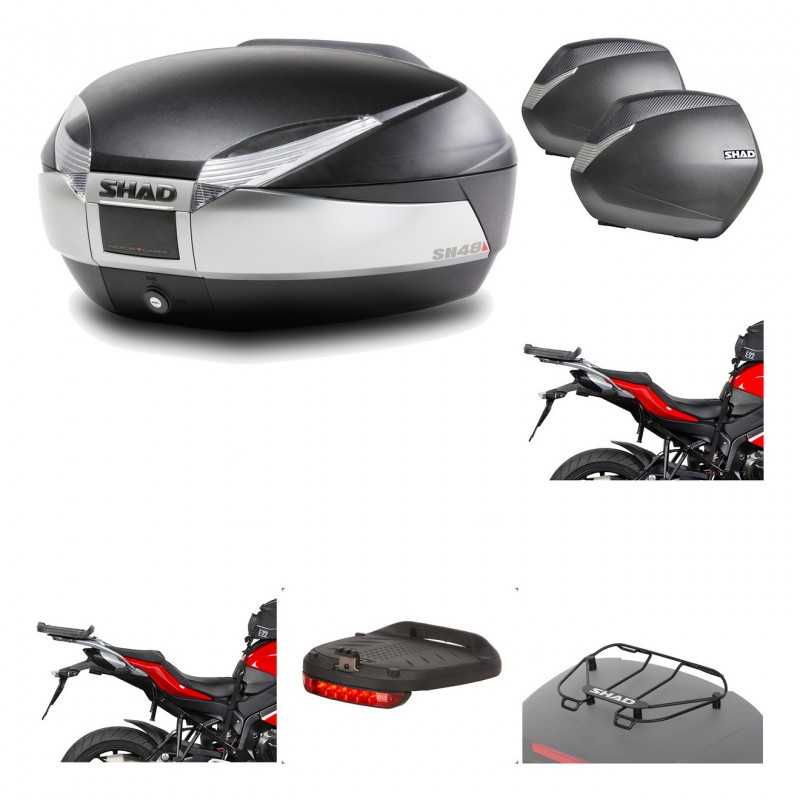SHAD Maletas laterales + baul trasero herraje montaje accesorios 3p SH48 TITANIUM PREMIUM SH36 SH 36 KIT-195740