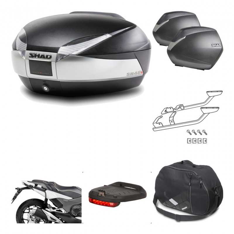 SHAD Maletas laterales + baul trasero herraje montaje accesorios 3p SH48 TITANIUM PREMIUM SH36 SH 36 KIT-195992