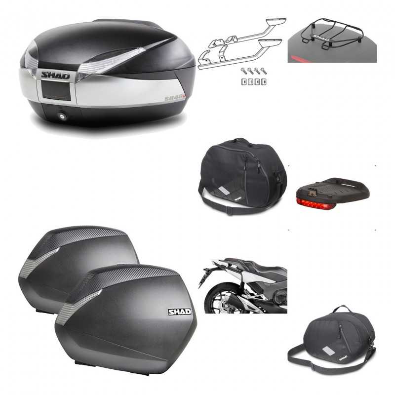 SHAD Maletas laterales + baul trasero herraje montaje accesorios 3p SH48 TITANIUM PREMIUM SH36 SH 36 KIT-196039