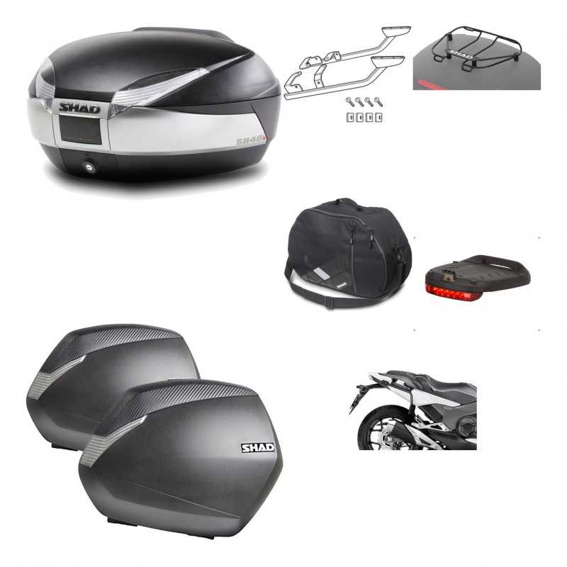 SHAD Maletas laterales + baul trasero herraje montaje accesorios 3p SH48 TITANIUM PREMIUM SH36 SH 36 KIT-196040