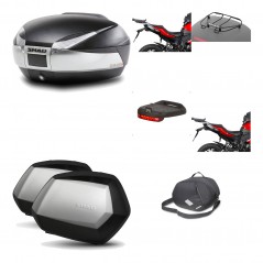 SHAD Maletas laterales + baul trasero herraje montaje accesorios 3p SH48 TITANIUM PREMIUM SC SH35 KIT-195743