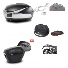 SHAD Maletas laterales + baul trasero herraje montaje accesorios 3p SH48 TITANIUM PREMIUM SH23 KIT-196041