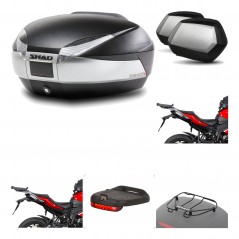 SHAD Maletas laterales + baul trasero herraje montaje accesorios 3p SH48 TITANIUM PREMIUM SC SH35 KIT-195744