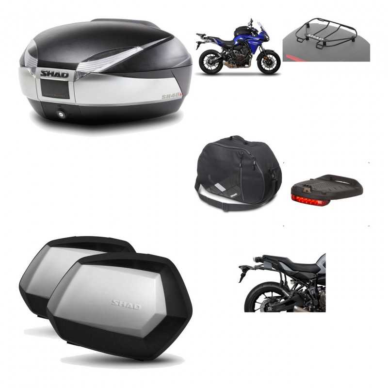 SHAD Maletas laterales + baul trasero herraje montaje accesorios 3p SH48 TITANIUM PREMIUM SC SH35 KIT-196092