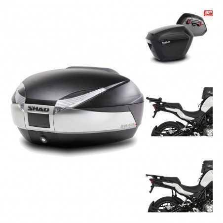 SHAD Maletas laterales + baul trasero herraje montaje 3p SH48 TITANIUM PREMIUM SH23 KIT-196095